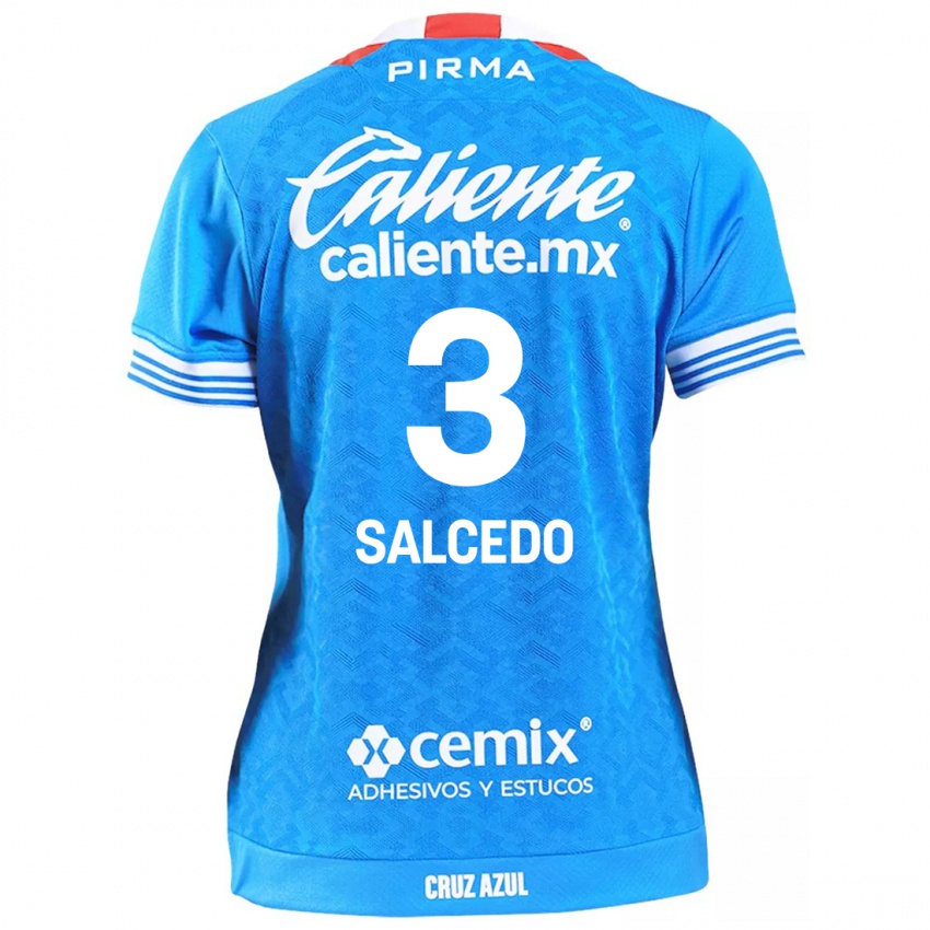 Kinder Carlos Salcedo #3 Himmelblau Heimtrikot Trikot 2024/25 T-Shirt