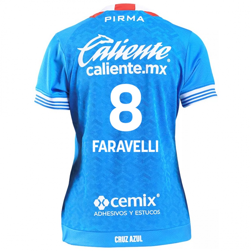 Kinder Lorenzo Faravelli #8 Himmelblau Heimtrikot Trikot 2024/25 T-Shirt