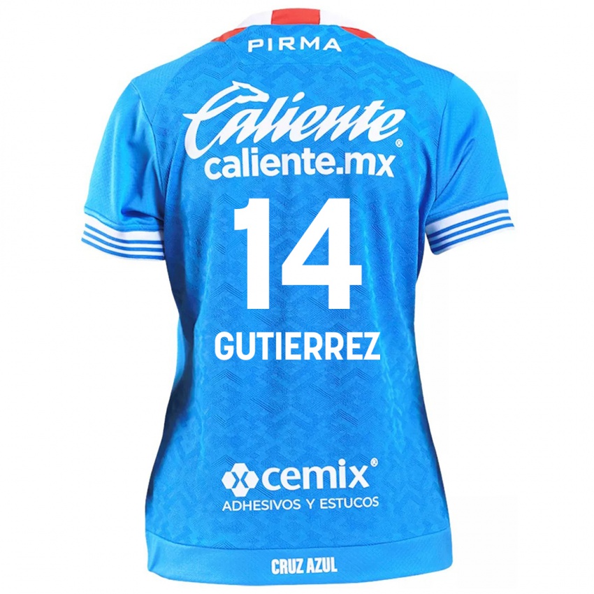 Kinder Alexis Gutierrez #14 Himmelblau Heimtrikot Trikot 2024/25 T-Shirt