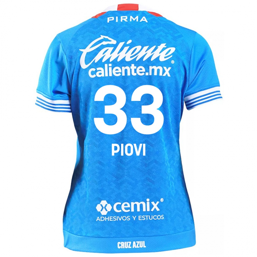 Kinder Gonzalo Piovi #33 Himmelblau Heimtrikot Trikot 2024/25 T-Shirt