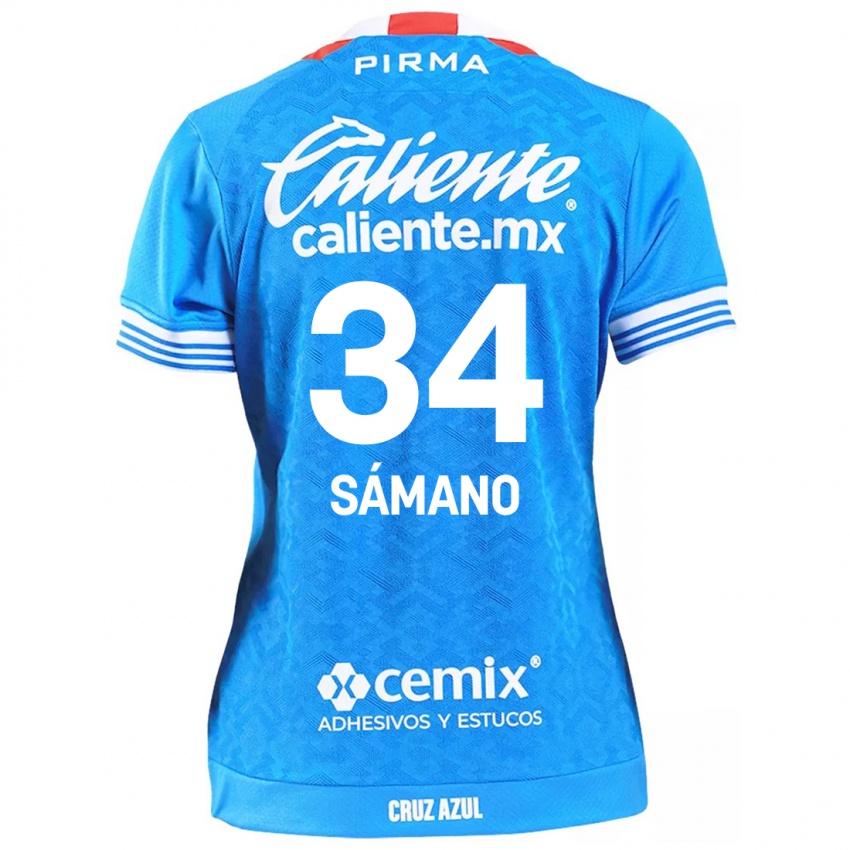 Kinder Leonardo Sámano #34 Himmelblau Heimtrikot Trikot 2024/25 T-Shirt