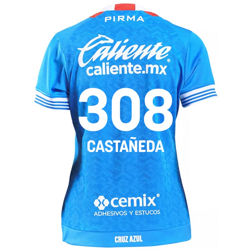 Kinder Emiliano Castañeda #308 Himmelblau Heimtrikot Trikot 2024/25 T-Shirt