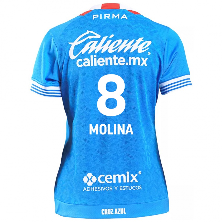 Kinder Dalia Molina #8 Himmelblau Heimtrikot Trikot 2024/25 T-Shirt