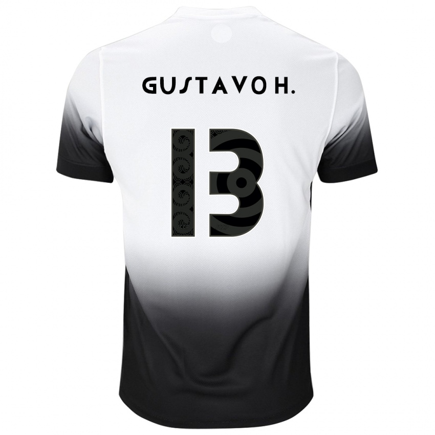 Kinder Gustavo Henrique #13 Weiß Schwarz Heimtrikot Trikot 2024/25 T-Shirt