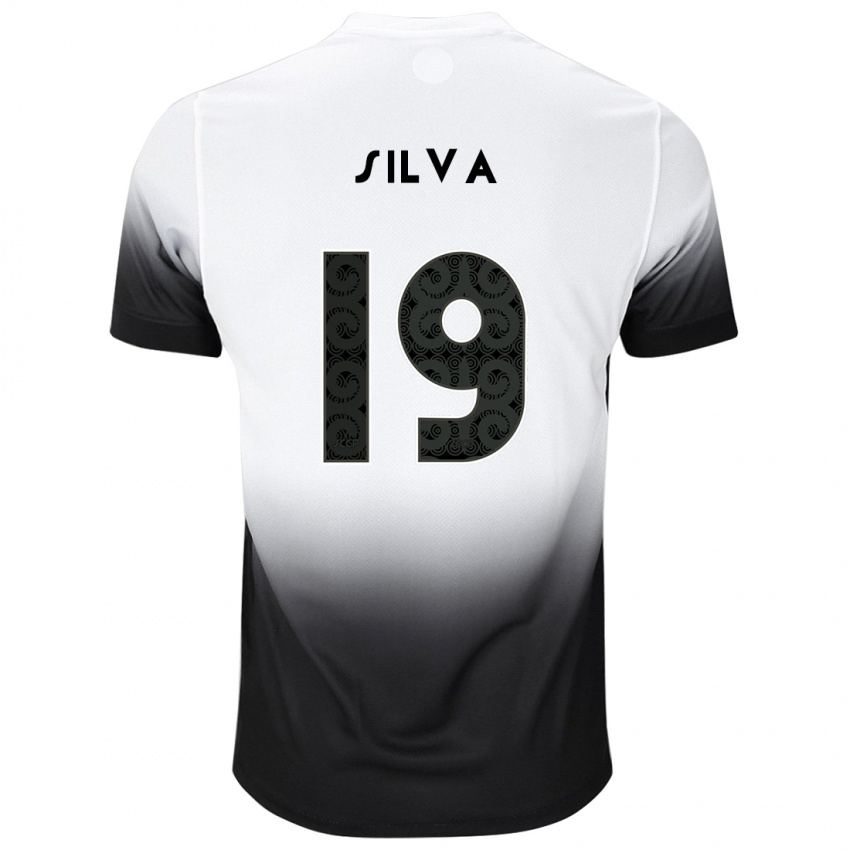 Kinder Gustavo Silva #19 Weiß Schwarz Heimtrikot Trikot 2024/25 T-Shirt