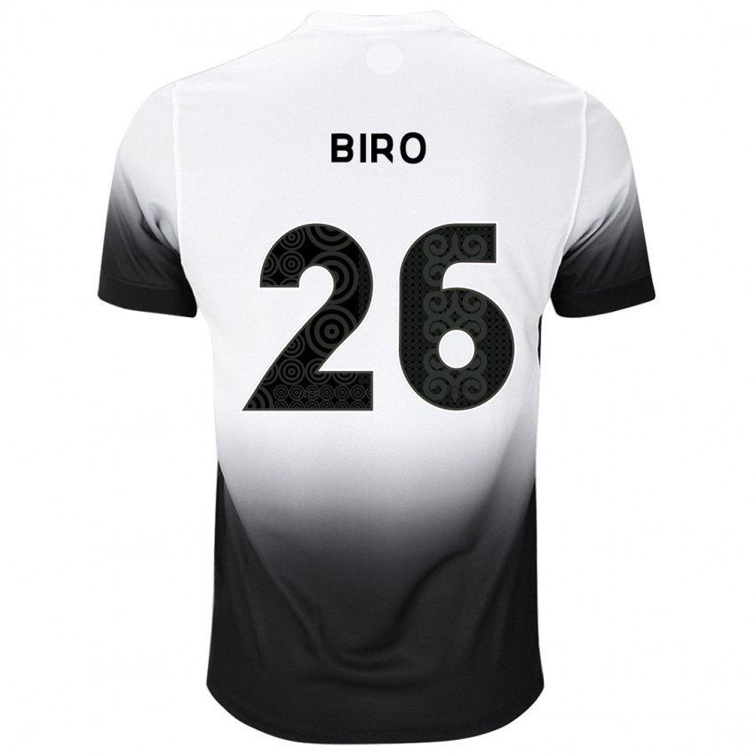 Kinder Biro #26 Weiß Schwarz Heimtrikot Trikot 2024/25 T-Shirt