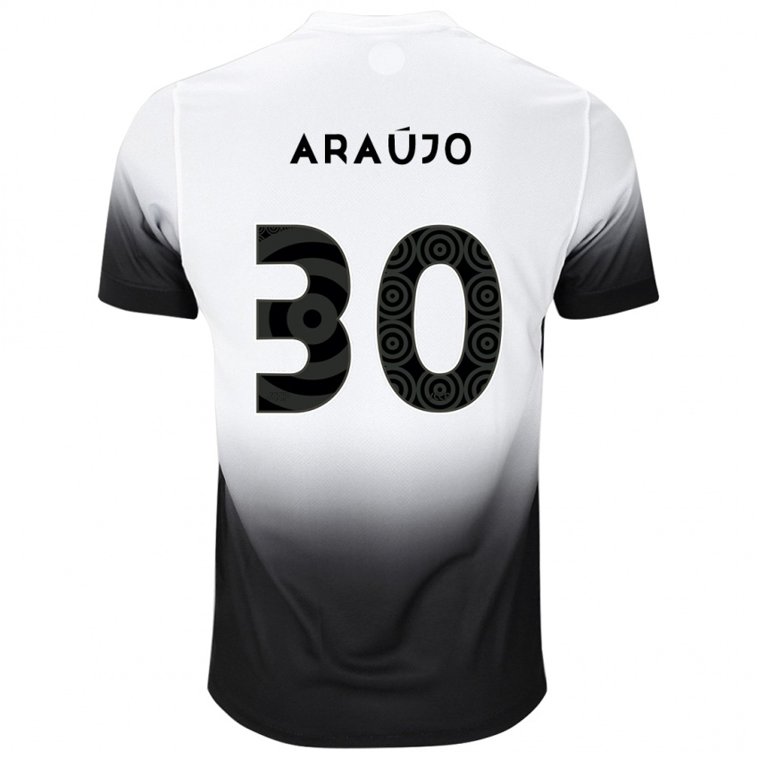 Kinder Matheus Araujo #30 Weiß Schwarz Heimtrikot Trikot 2024/25 T-Shirt