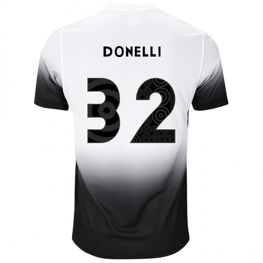 Kinder Matheus Donelli #32 Weiß Schwarz Heimtrikot Trikot 2024/25 T-Shirt