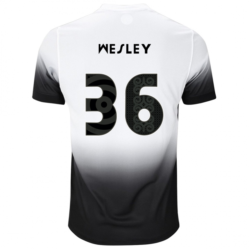 Kinder Wesley #36 Weiß Schwarz Heimtrikot Trikot 2024/25 T-Shirt