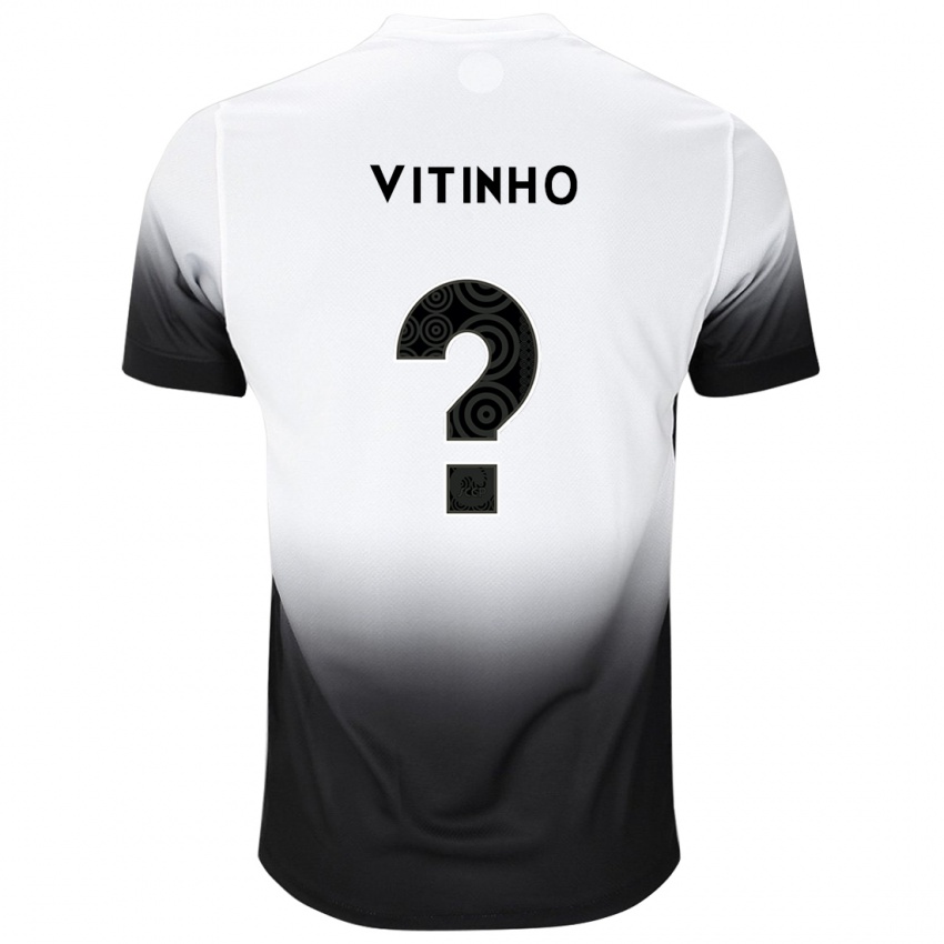 Kinder Vitinho #0 Weiß Schwarz Heimtrikot Trikot 2024/25 T-Shirt