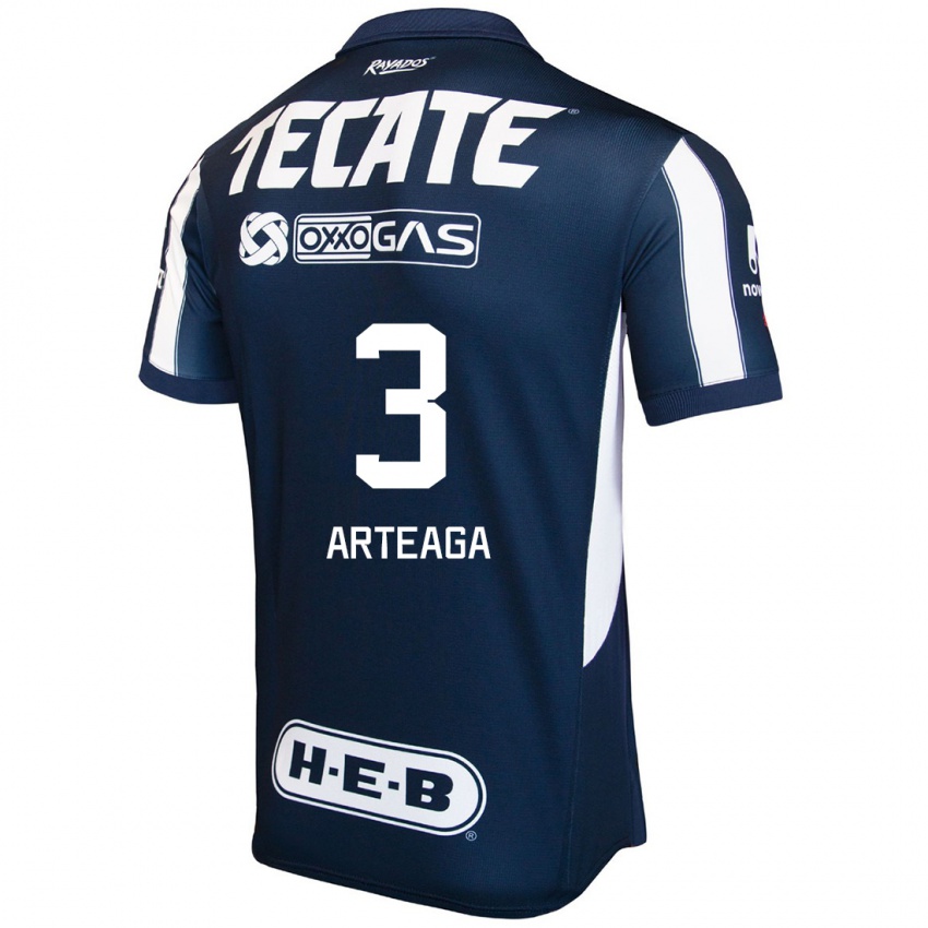 Kinder Gerardo Arteaga #3 Blau Rot Weiß Heimtrikot Trikot 2024/25 T-Shirt