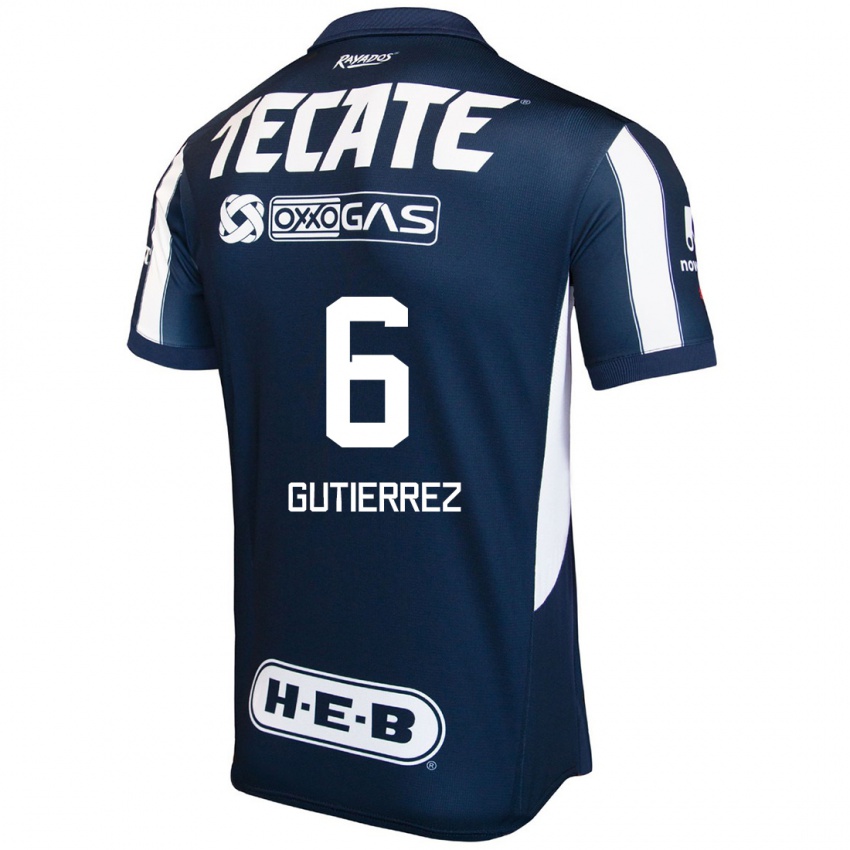 Kinder Édson Gutiérrez #6 Blau Rot Weiß Heimtrikot Trikot 2024/25 T-Shirt