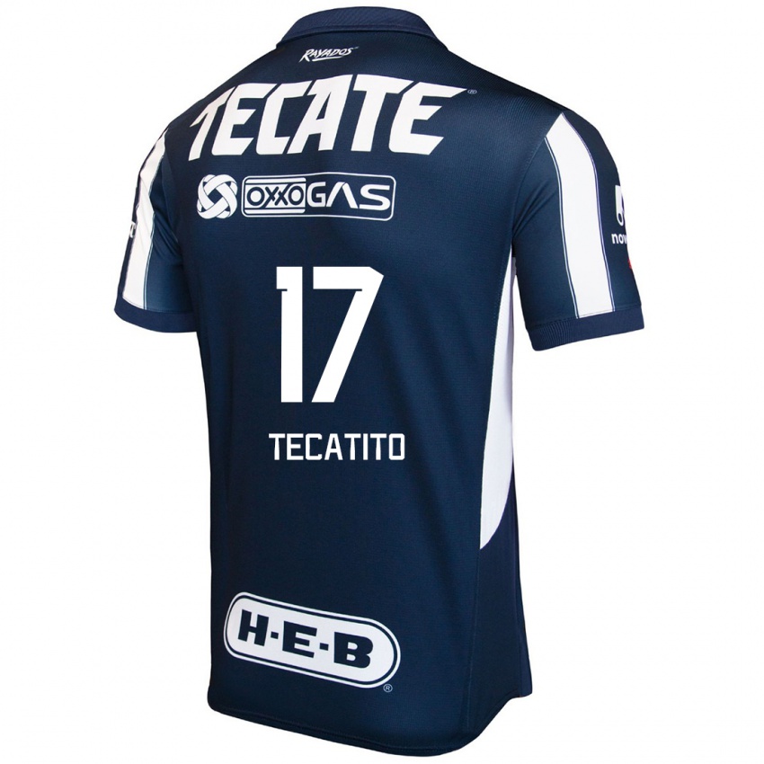 Kinder Tecatito #17 Blau Rot Weiß Heimtrikot Trikot 2024/25 T-Shirt