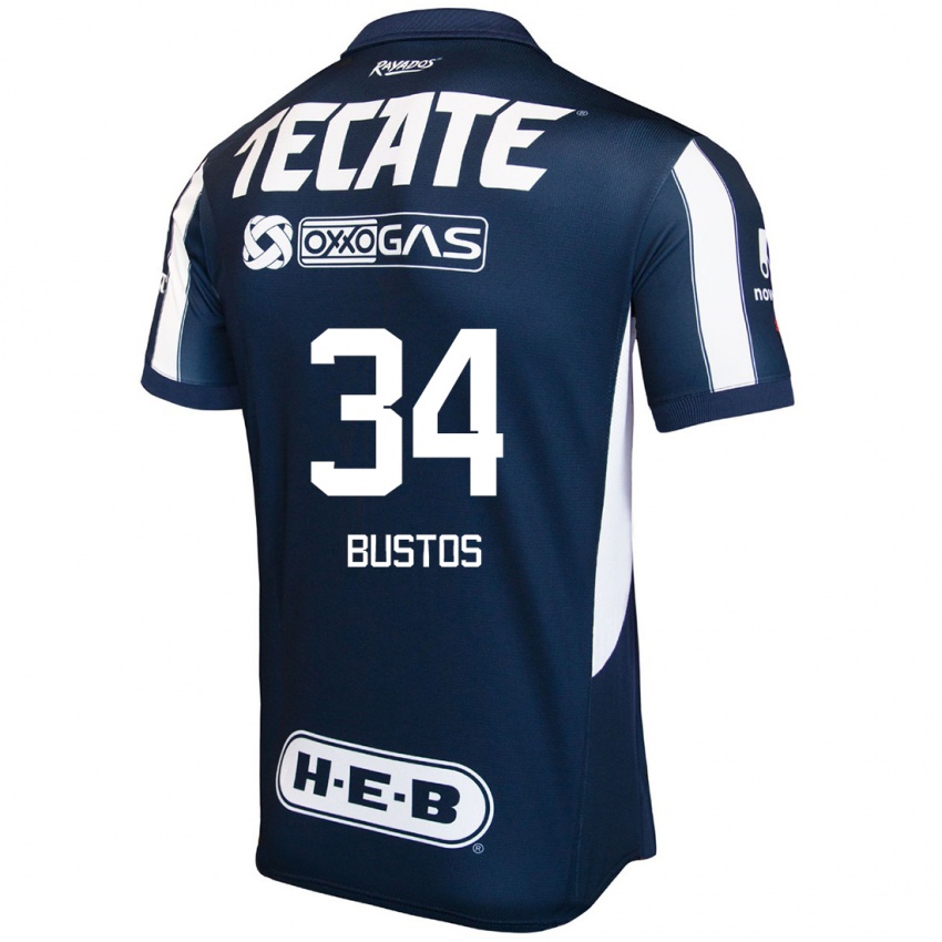 Kinder César Bustos #34 Blau Rot Weiß Heimtrikot Trikot 2024/25 T-Shirt