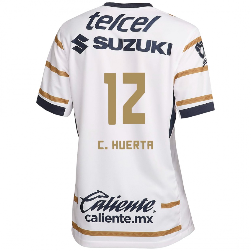 Kinder César Huerta #12 Weißer Obsidian Heimtrikot Trikot 2024/25 T-Shirt