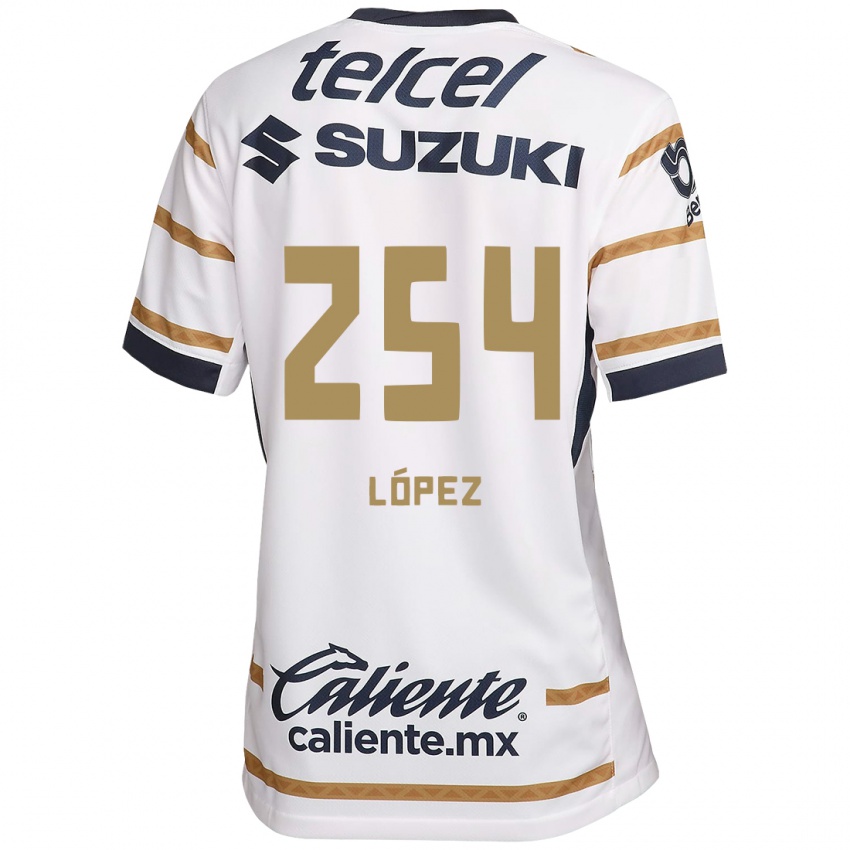 Kinder Santiago López #254 Weißer Obsidian Heimtrikot Trikot 2024/25 T-Shirt