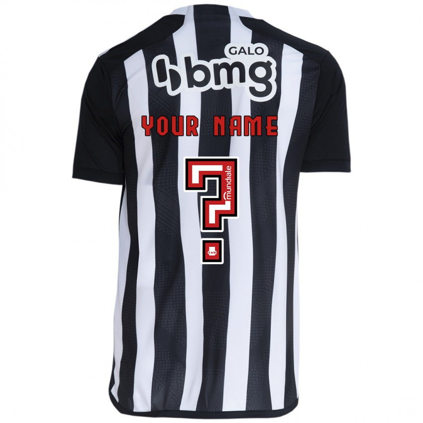 Kinder Ihren Namen #0 Weiß Schwarz Heimtrikot Trikot 2024/25 T-Shirt