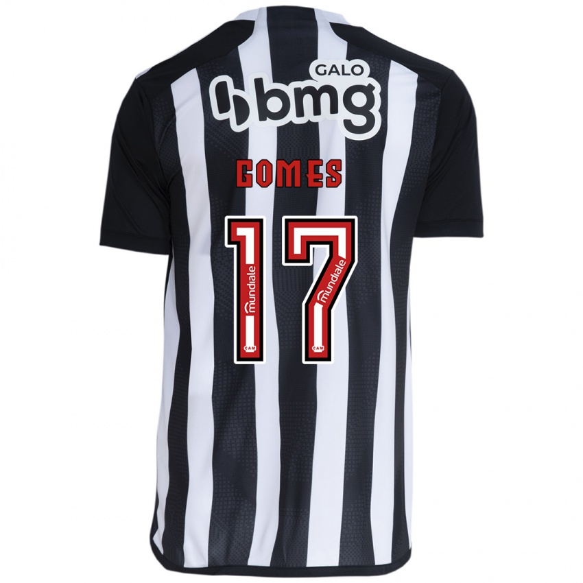 Kinder Igor Gomes #17 Weiß Schwarz Heimtrikot Trikot 2024/25 T-Shirt