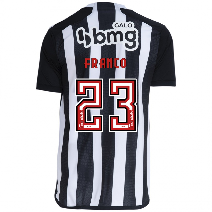 Kinder Alan Franco #23 Weiß Schwarz Heimtrikot Trikot 2024/25 T-Shirt