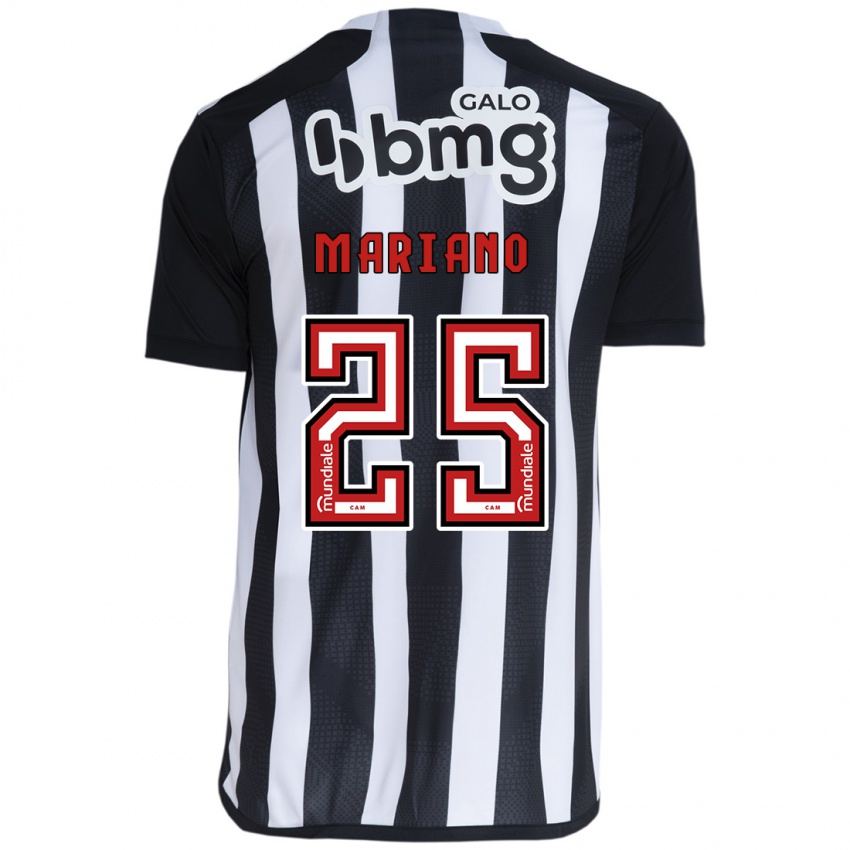 Kinder Mariano #25 Weiß Schwarz Heimtrikot Trikot 2024/25 T-Shirt