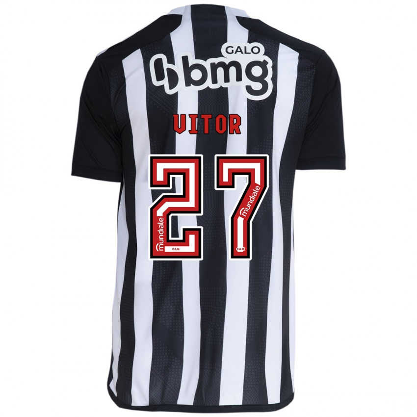 Kinder Paulo Vitor #27 Weiß Schwarz Heimtrikot Trikot 2024/25 T-Shirt