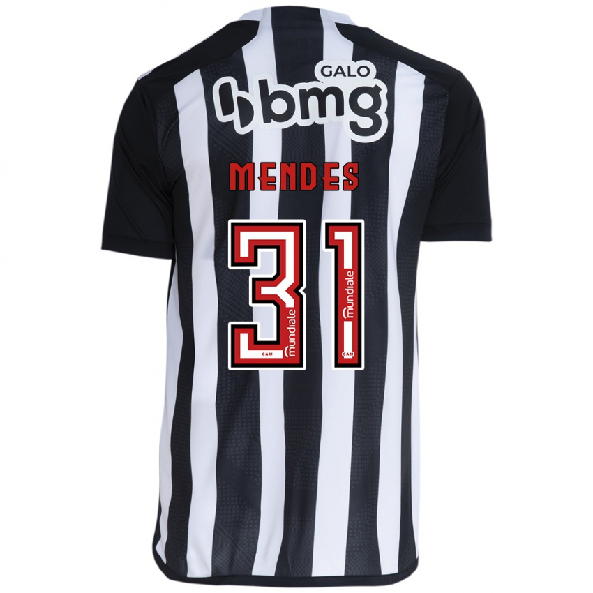 Kinder Matheus Mendes #31 Weiß Schwarz Heimtrikot Trikot 2024/25 T-Shirt