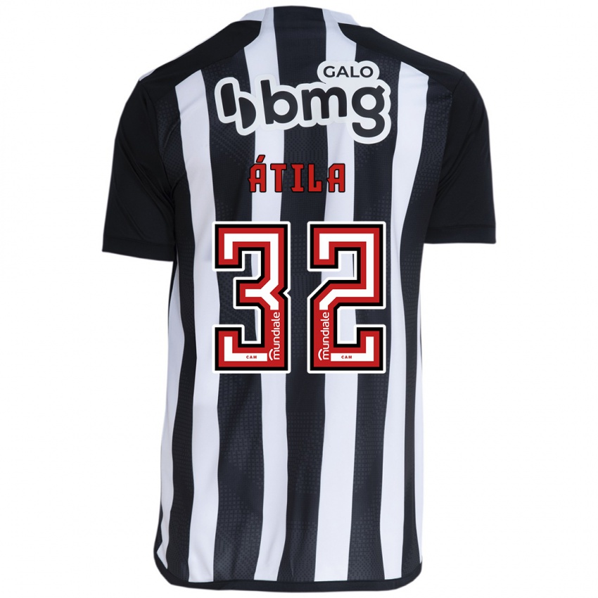 Kinder Gabriel Átila #32 Weiß Schwarz Heimtrikot Trikot 2024/25 T-Shirt