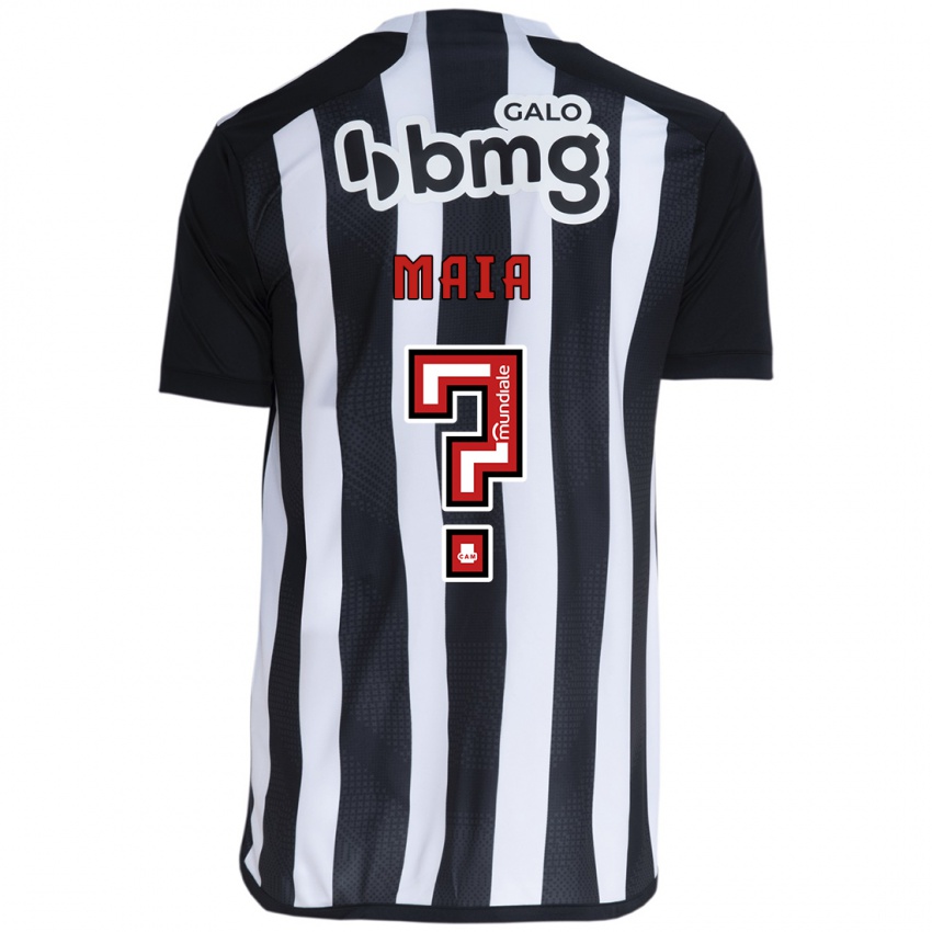 Kinder Caio Maia #0 Weiß Schwarz Heimtrikot Trikot 2024/25 T-Shirt