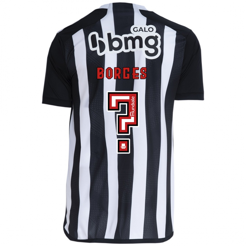 Kinder Leo Borges #0 Weiß Schwarz Heimtrikot Trikot 2024/25 T-Shirt