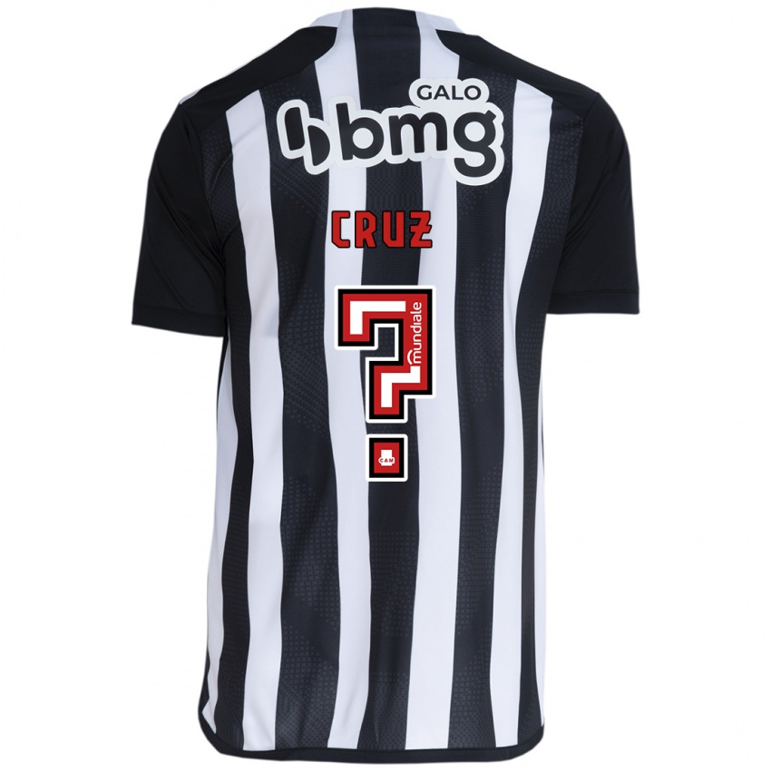 Kinder Dudu Cruz #0 Weiß Schwarz Heimtrikot Trikot 2024/25 T-Shirt