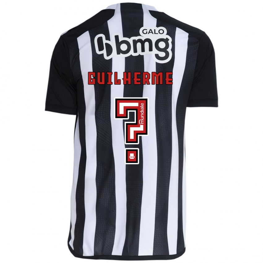 Kinder Kauan Guilherme #0 Weiß Schwarz Heimtrikot Trikot 2024/25 T-Shirt