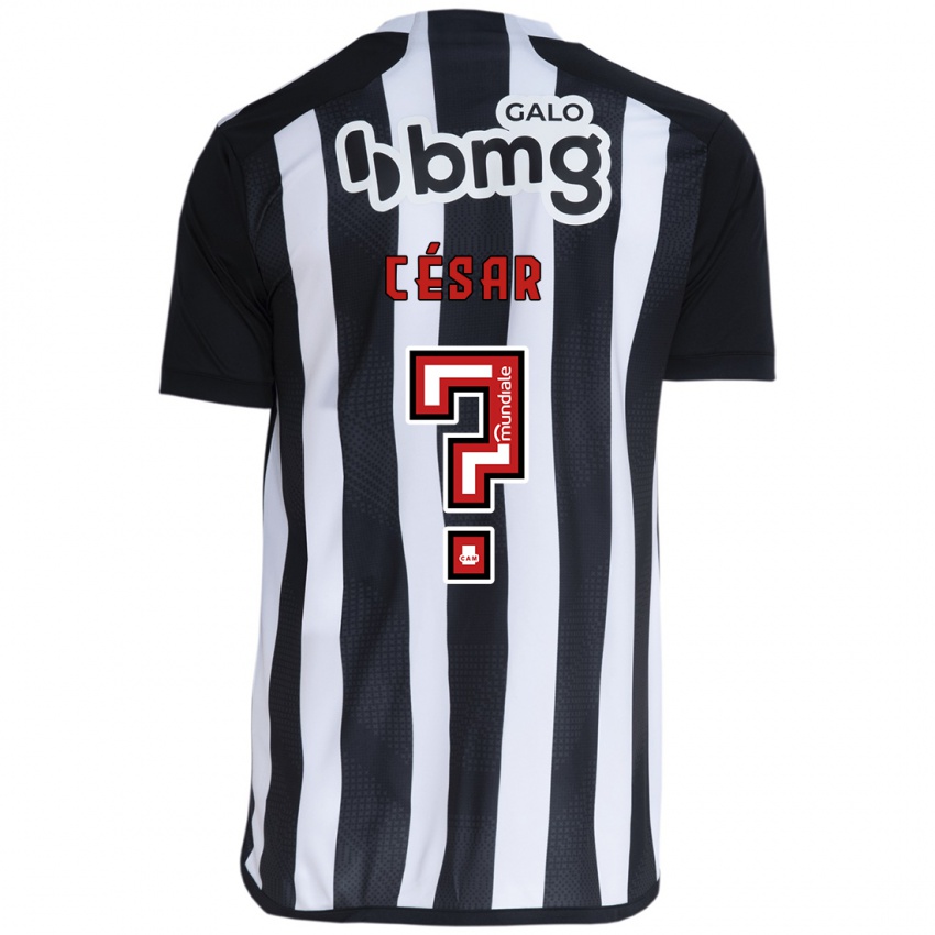 Kinder Julio César #0 Weiß Schwarz Heimtrikot Trikot 2024/25 T-Shirt