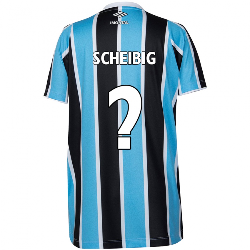 Kinder Felipe Scheibig #0 Blau Schwarz Weiß Heimtrikot Trikot 2024/25 T-Shirt