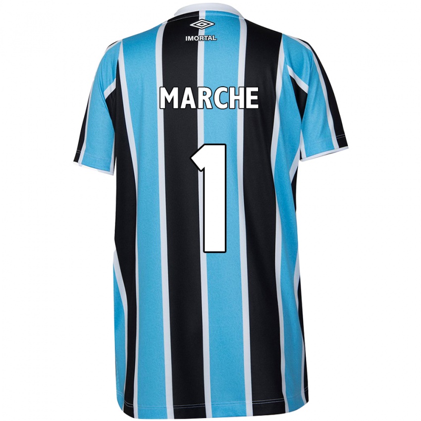 Kinder Agustin Marchesin #1 Blau Schwarz Weiß Heimtrikot Trikot 2024/25 T-Shirt