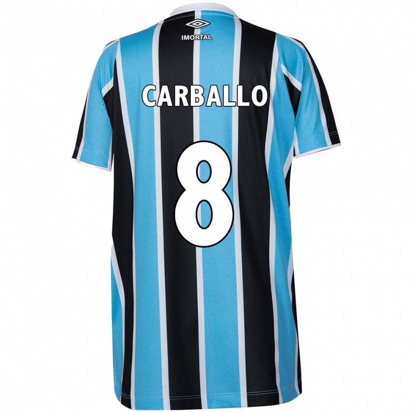 Kinder Felipe Carballo #8 Blau Schwarz Weiß Heimtrikot Trikot 2024/25 T-Shirt