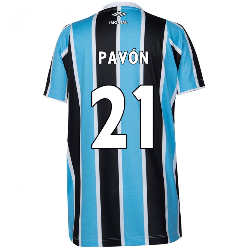 Kinder Cristian Pavon #21 Blau Schwarz Weiß Heimtrikot Trikot 2024/25 T-Shirt