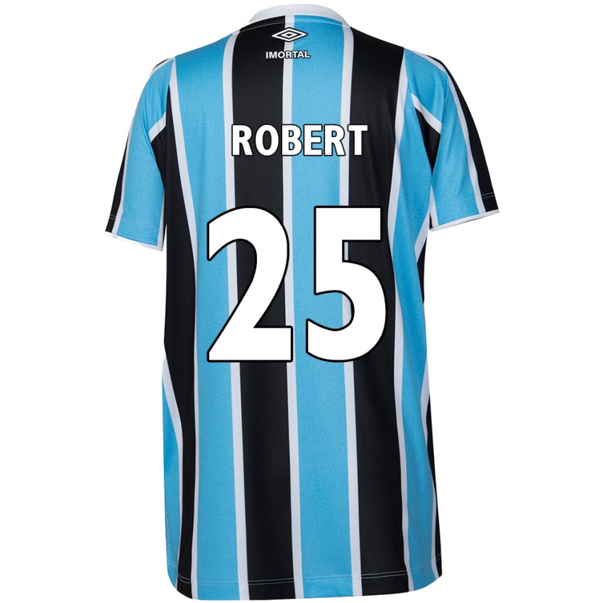 Kinder Jhonata Robert #25 Blau Schwarz Weiß Heimtrikot Trikot 2024/25 T-Shirt