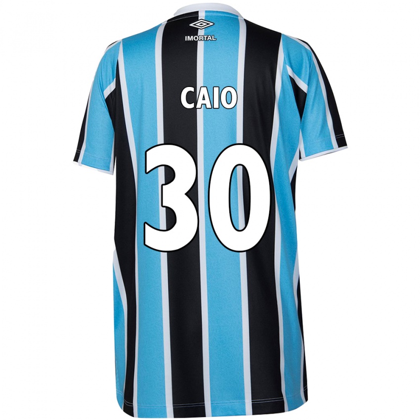 Kinder Rodrigo Caio #30 Blau Schwarz Weiß Heimtrikot Trikot 2024/25 T-Shirt