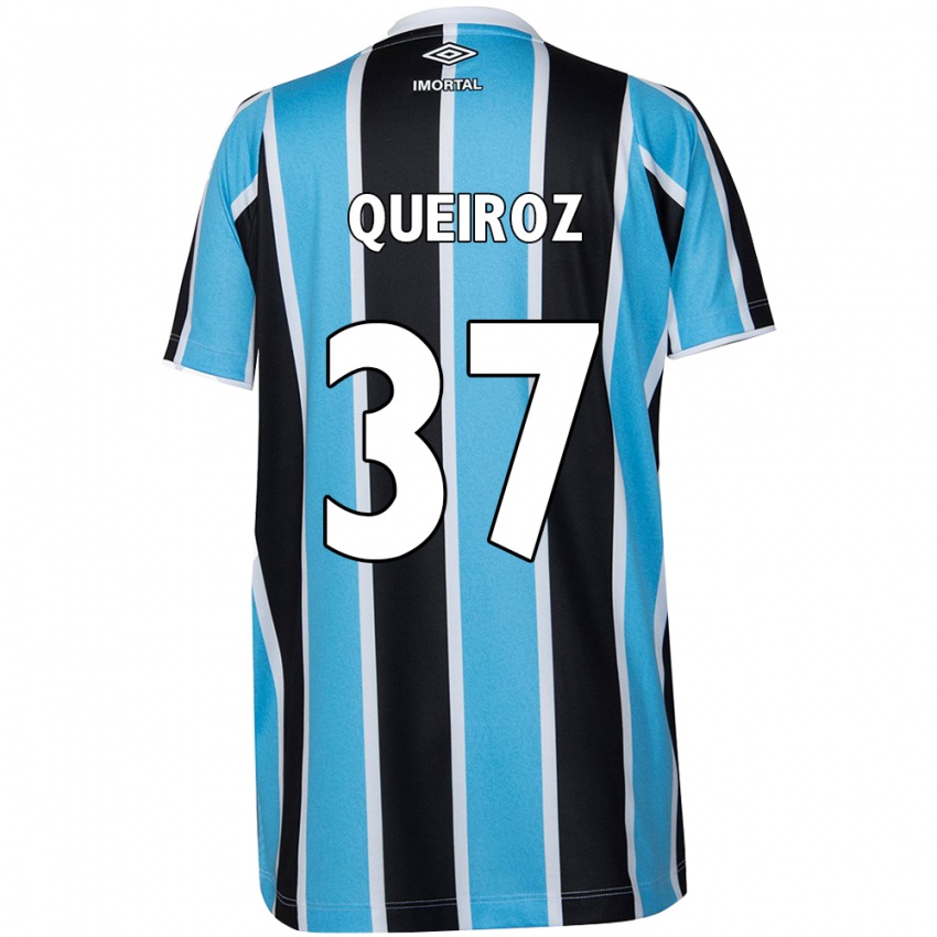 Kinder Du Queiroz #37 Blau Schwarz Weiß Heimtrikot Trikot 2024/25 T-Shirt