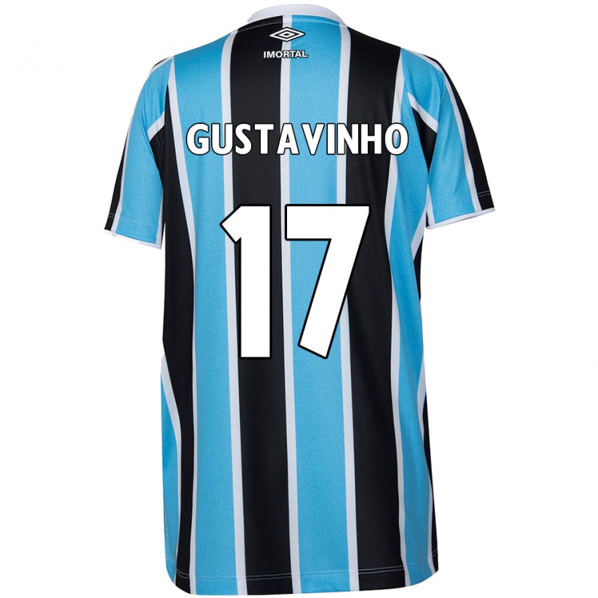 Kinder Gustavinho #17 Blau Schwarz Weiß Heimtrikot Trikot 2024/25 T-Shirt