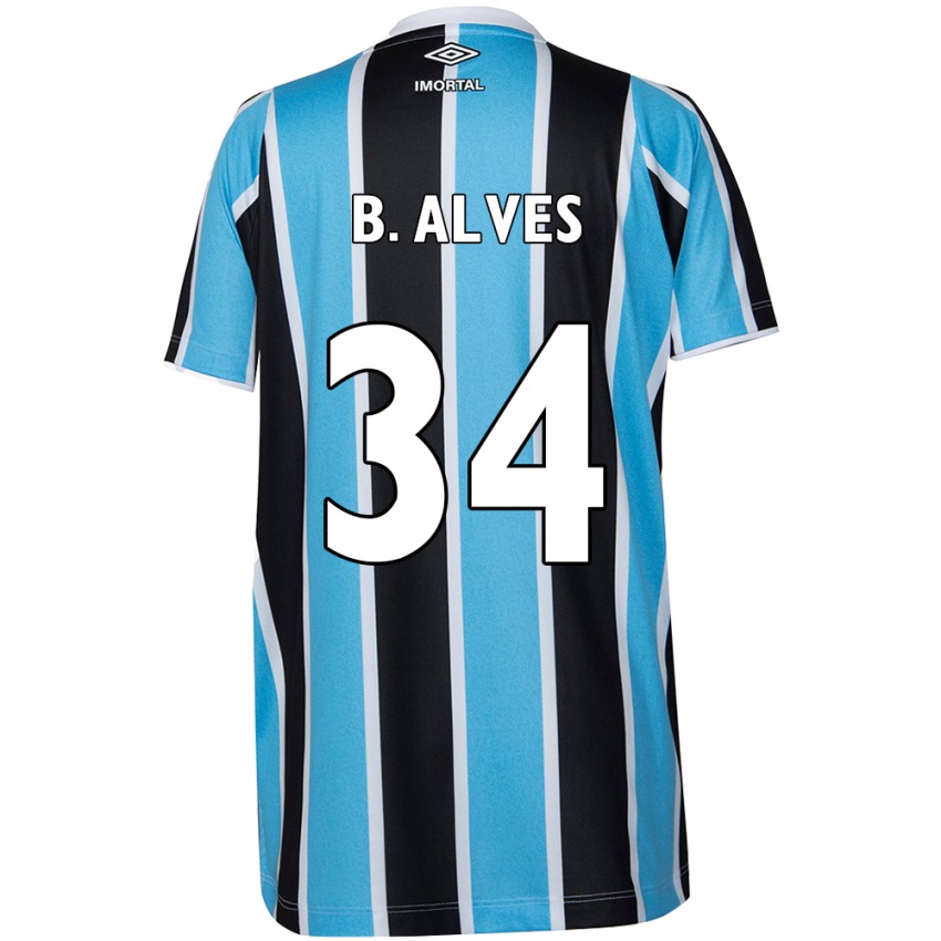 Kinder Bruno Alves #34 Blau Schwarz Weiß Heimtrikot Trikot 2024/25 T-Shirt