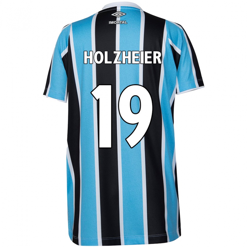 Kinder Agostina Holzheier #19 Blau Schwarz Weiß Heimtrikot Trikot 2024/25 T-Shirt