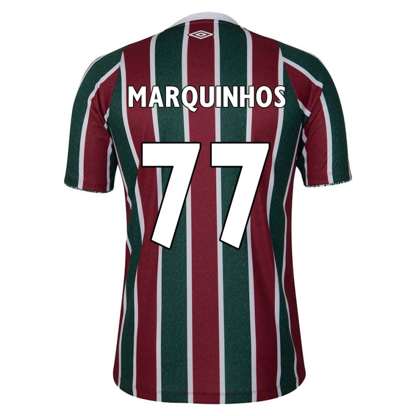 Kinder Marquinhos #77 Grün Kastanienbraun Weiß Heimtrikot Trikot 2024/25 T-Shirt