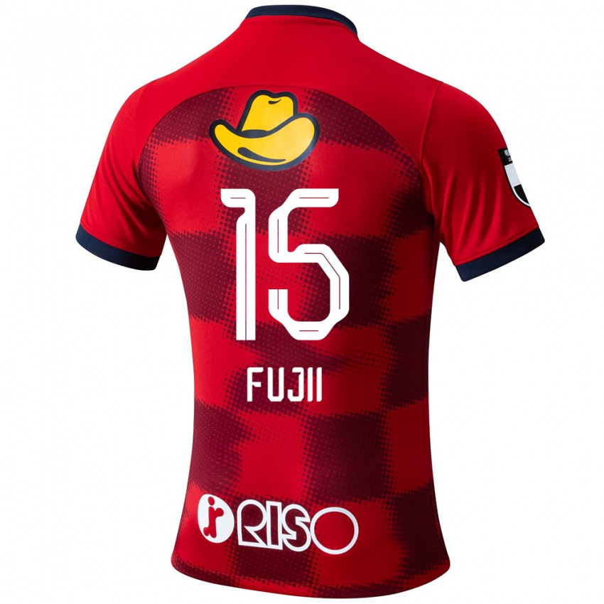 Kinder Tomoya Fujii #15 Rot Blau Weiß Heimtrikot Trikot 2024/25 T-Shirt