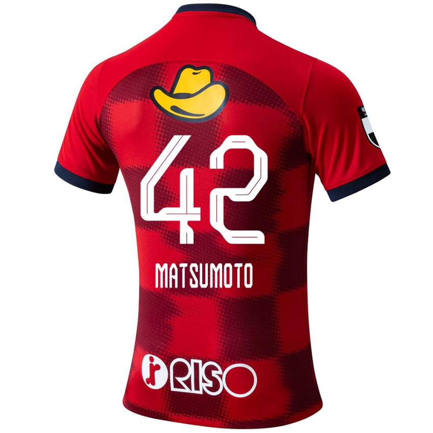 Kinder Haruto Matsumoto #42 Rot Blau Weiß Heimtrikot Trikot 2024/25 T-Shirt