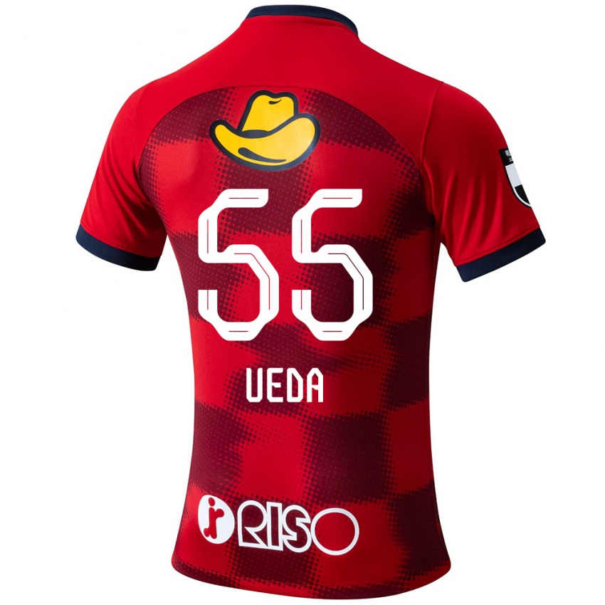 Kinder Naomichi Ueda #55 Rot Blau Weiß Heimtrikot Trikot 2024/25 T-Shirt