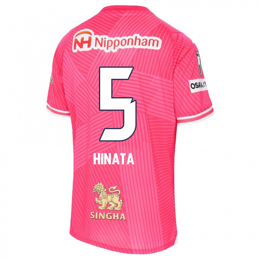 Kinder Hinata Kida #5 Rosa Weiß Heimtrikot Trikot 2024/25 T-Shirt