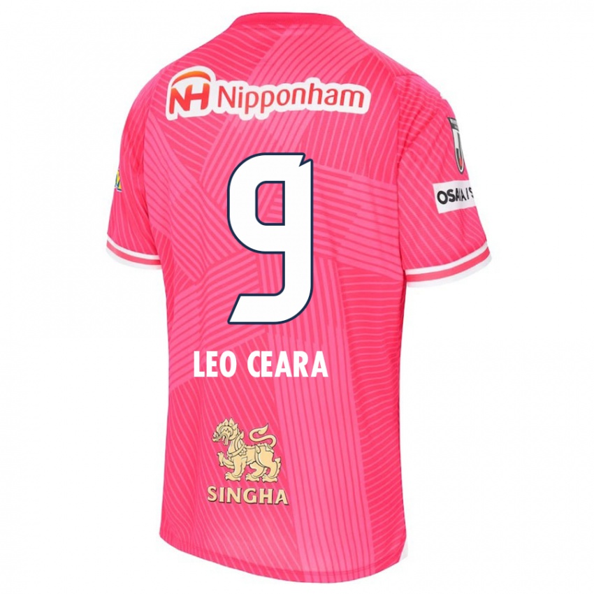 Kinder Léo Ceará #9 Rosa Weiß Heimtrikot Trikot 2024/25 T-Shirt