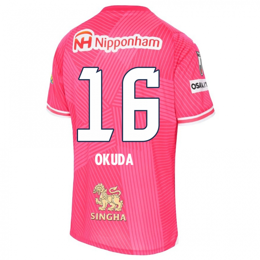 Kinder Hayato Okuda #16 Rosa Weiß Heimtrikot Trikot 2024/25 T-Shirt