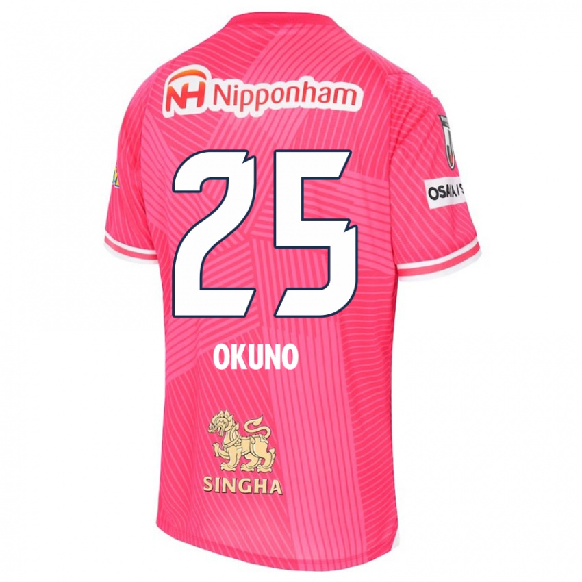 Kinder Hiroaki Okuno #25 Rosa Weiß Heimtrikot Trikot 2024/25 T-Shirt